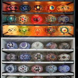 8 - Ball Turkish Water Drop Style Mosaic Chandelier With Large Globes - thumbnail 4