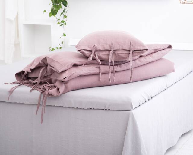 Linen Bedding Set, 2 Pieces Set With Ties, Duvet Covers, 1 Pillowcases - image 1