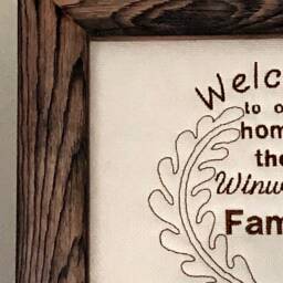 Customized Welcome Sign, Wedding Date, Custom Embroidered On Screen, Family Name Sign, Wedding Anniversary Gift, Pine Wood Rustic Wall Decor - thumbnail 4