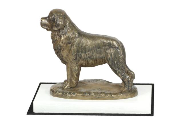 Newfoundland, Dog On White Wooden Base Statue, Limited Edition, Artdog - image 1
