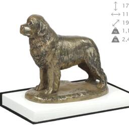 Newfoundland, Dog On White Wooden Base Statue, Limited Edition, Artdog - thumbnail 4