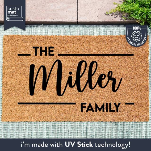 Custom Family Door Mat - Personalized Doormat Entrance Wedding Gift Last Name Housewarming Coir - image 1