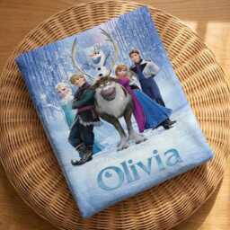 Custom Name Frozen Fleece Blanket, Elsa Queen Movie Blanket - thumbnail 3