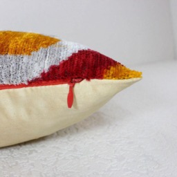 Silk Velvet Ikat Pillow Cover - thumbnail 4