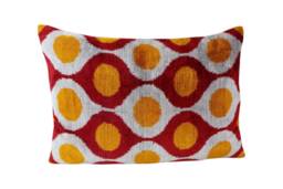 Silk Velvet Ikat Pillow Cover