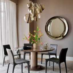 Handcrafted Concave Bronze Mirror Space Age Wall Decor - thumbnail 2