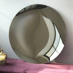 Handcrafted Concave Bronze Mirror Space Age Wall Decor - thumbnail 3