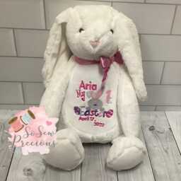 Personalised Easter Bunny - Custom Embroidered Soft Toy - Baby Gift Newborn Keepsake Christening Present Personalized - thumbnail 3