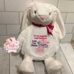 Personalised Easter Bunny - Custom Embroidered Soft Toy - Baby Gift Newborn Keepsake Christening Present Personalized - thumbnail 4