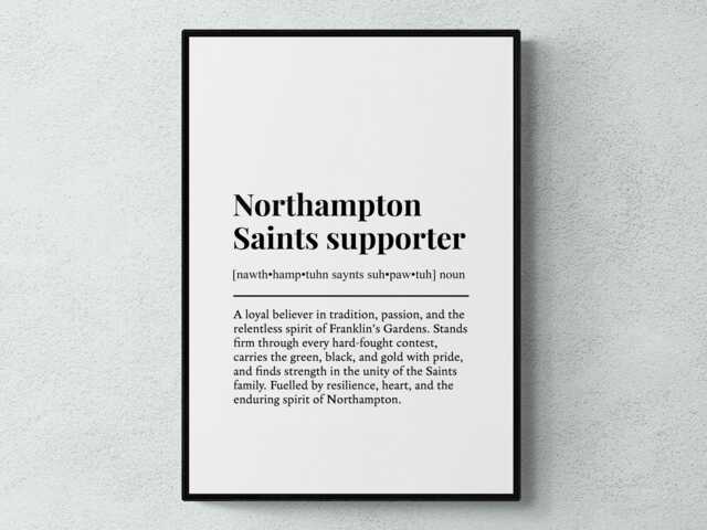 Northampton Saints Supporter Funny Definition Sport Rugby Gift Wall Art Print - image 1