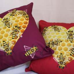 "Luxury ""Bee My Honey"" Cushion in " - thumbnail 3