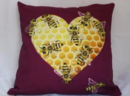 "Luxury ""Bee My Honey"" Cushion in " - thumbnail 1