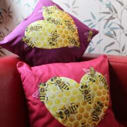 "Luxury ""Bee My Honey"" Cushion in " - thumbnail 4