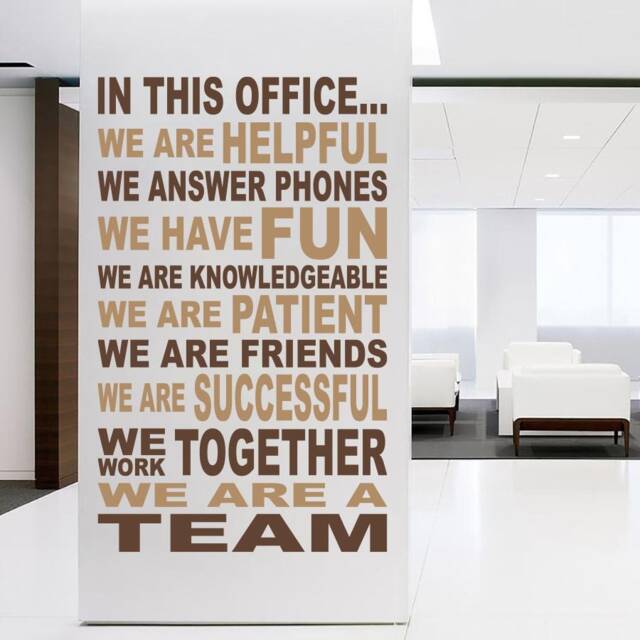 We Are A Team - Removable Wall Decal Work Team Lettering Business Quotes Office Decor D004 - image 1