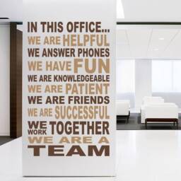 We Are A Team - Removable Wall Decal Work Team Lettering Business Quotes Office Decor D004