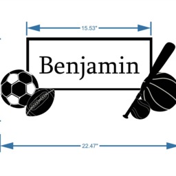 Personalized Sports Wall Decal Boys Nursery, Playroom Decor - thumbnail 3