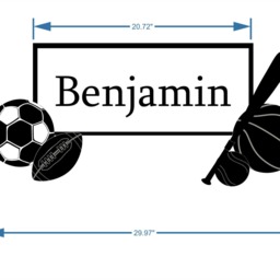 Personalized Sports Wall Decal Boys Nursery, Playroom Decor - thumbnail 2