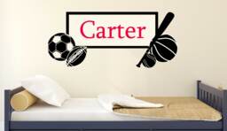 Personalized Sports Wall Decal Boys Nursery, Playroom Decor - thumbnail 1