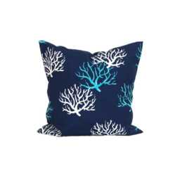 Outdoor Blue Pillow Covers, Nautical Decor, Navy Covers For 20x20 Pillow, 16x16, 18x18 Pillows, All Sizes - thumbnail 1