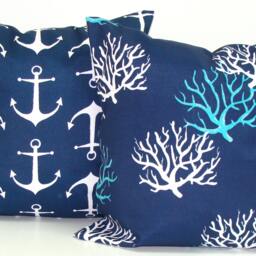 Outdoor Blue Pillow Covers, Nautical Decor, Navy Covers For 20x20 Pillow, 16x16, 18x18 Pillows, All Sizes - thumbnail 3