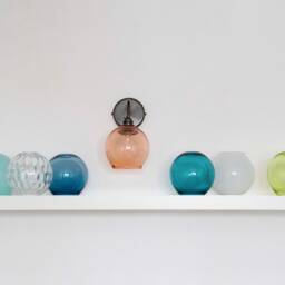 Hand Blown Globe Glass Wall Sconce Lighting, Colored Shade - thumbnail 2