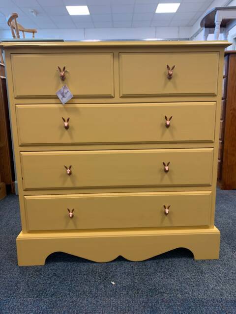 Chest Of Drawers Painted Bespoke Moroccan Geometric Bee Elephant Handles Stencilled - image 1