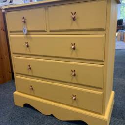 Chest Of Drawers Painted Bespoke Moroccan Geometric Bee Elephant Handles Stencilled - thumbnail 2