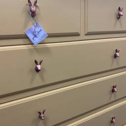 Chest Of Drawers Painted Bespoke Moroccan Geometric Bee Elephant Handles Stencilled - thumbnail 3