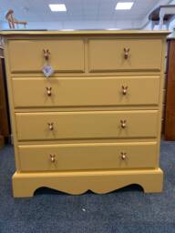 Chest Of Drawers Painted Bespoke Moroccan Geometric Bee Elephant Handles Stencilled - thumbnail 1