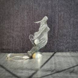 Table Lamp Modern Metal Contemporary Abstract Sailor Love Ooak - thumbnail 2