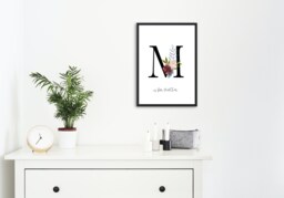 Mother's Day Print, Day Gift, Gift For Mum, Mummy, Mum Idea, A4, Family Letter M, M Is Mother Print - thumbnail 1