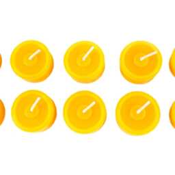 5 Tea Lights Made From 100% Beeswax, Handmade, Golden Yellow Natural Candle -Height 2 cm -Diameter Approx. 4 -Burning Time Hours Per - thumbnail 2