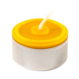5 Tea Lights Made From 100% Beeswax, Handmade, Golden Yellow Natural Candle -Height 2 cm -Diameter Approx. 4 -Burning Time Hours Per - thumbnail 1