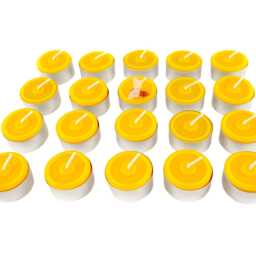 5 Tea Lights Made From 100% Beeswax, Handmade, Golden Yellow Natural Candle -Height 2 cm -Diameter Approx. 4 -Burning Time Hours Per - thumbnail 3