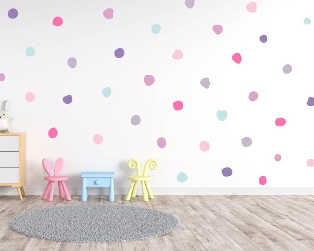 Rainbow Polka Dot Wall Decals Kids Room Confetti Stickers - image 1