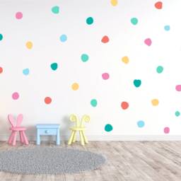 Rainbow Polka Dot Wall Decals Kids Room Confetti Stickers - thumbnail 3