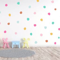 Rainbow Polka Dot Wall Decals Kids Room Confetti Stickers - thumbnail 2