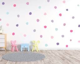 Rainbow Polka Dot Wall Decals Kids Room Confetti Stickers