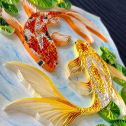 Koi Fish Art, Quilling Paper Wall Art, Handmade, Gifts For Her, Birthday Gift, Diy Deco, Crafts, Craft, Home Deco - thumbnail 4