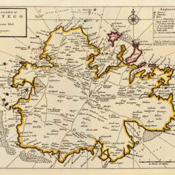 Antigua Map, 1736 Cartographic Masterpiece Of The Island Antego - thumbnail 2