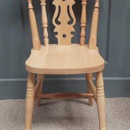 Farmhouse Wooden Dining Chair, Solid Beech Wood Kitchen Traditional English Design, Choice Of 4 Stain Finishes - thumbnail 3