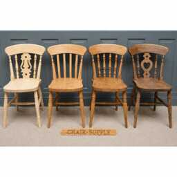 Farmhouse Wooden Dining Chair, Solid Beech Wood Kitchen Traditional English Design, Choice Of 4 Stain Finishes