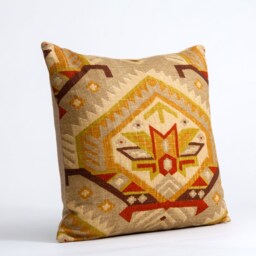 Ikat Pillow Cover, Southwestern Ethnic Design, Linen Cotton Blend - thumbnail 2