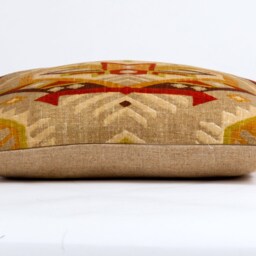 Ikat Pillow Cover, Southwestern Ethnic Design, Linen Cotton Blend - thumbnail 3