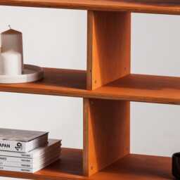 Wide Mid Century Modern Bookshelf, Custom Bookshelf, Walnut Bookcase, Home Office, Ladder Century Bookcase - thumbnail 2