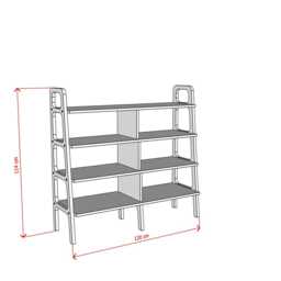 Wide Mid Century Modern Bookshelf, Custom Bookshelf, Walnut Bookcase, Home Office, Ladder Century Bookcase - thumbnail 3