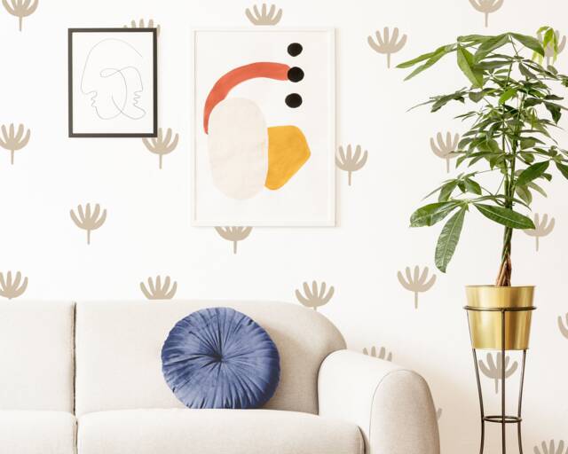 Flower Wall Decals - Modern Stickers, Woodland Nursery Decor, Kids Room Art, Scandinavian Home Decor - image 1