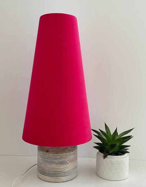 Hot Pink Velvet Extra Tall Tapered Cone Lampshade - image 1