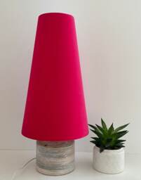Hot Pink Velvet Extra Tall Tapered Cone Lampshade - thumbnail 1
