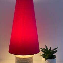 Hot Pink Velvet Extra Tall Tapered Cone Lampshade - thumbnail 2